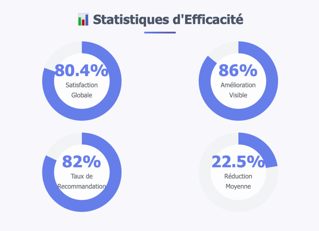 inphographie sur les statistiques d'efficacitées de la Cryolipolyse