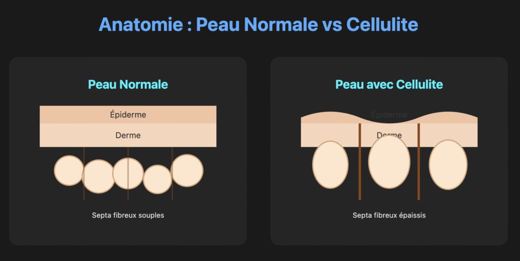 schéma expliquant ce qu'est la cellulite